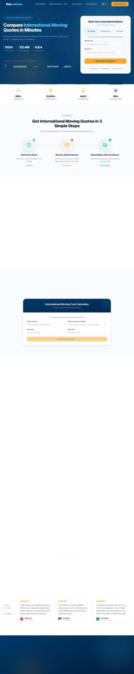ReloAdvisor — project by Upvolv